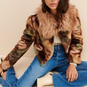 Casablanca Faux Fur Jacket in Spices